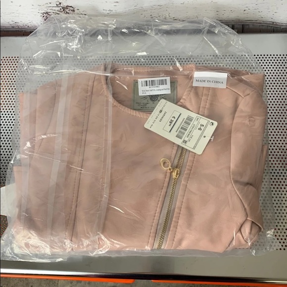 New Pink Faux Leather Jacket  7 - Picture 4 of 4